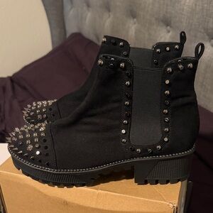 Cape Robbin Black Studded Ankle Booties